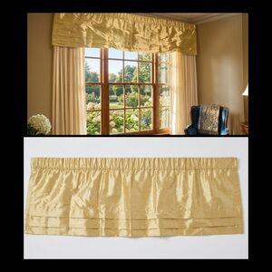 Peri Gold Sheen Textured Tiered Rod Pocket Elegant Window Valance Curtain 52x18
